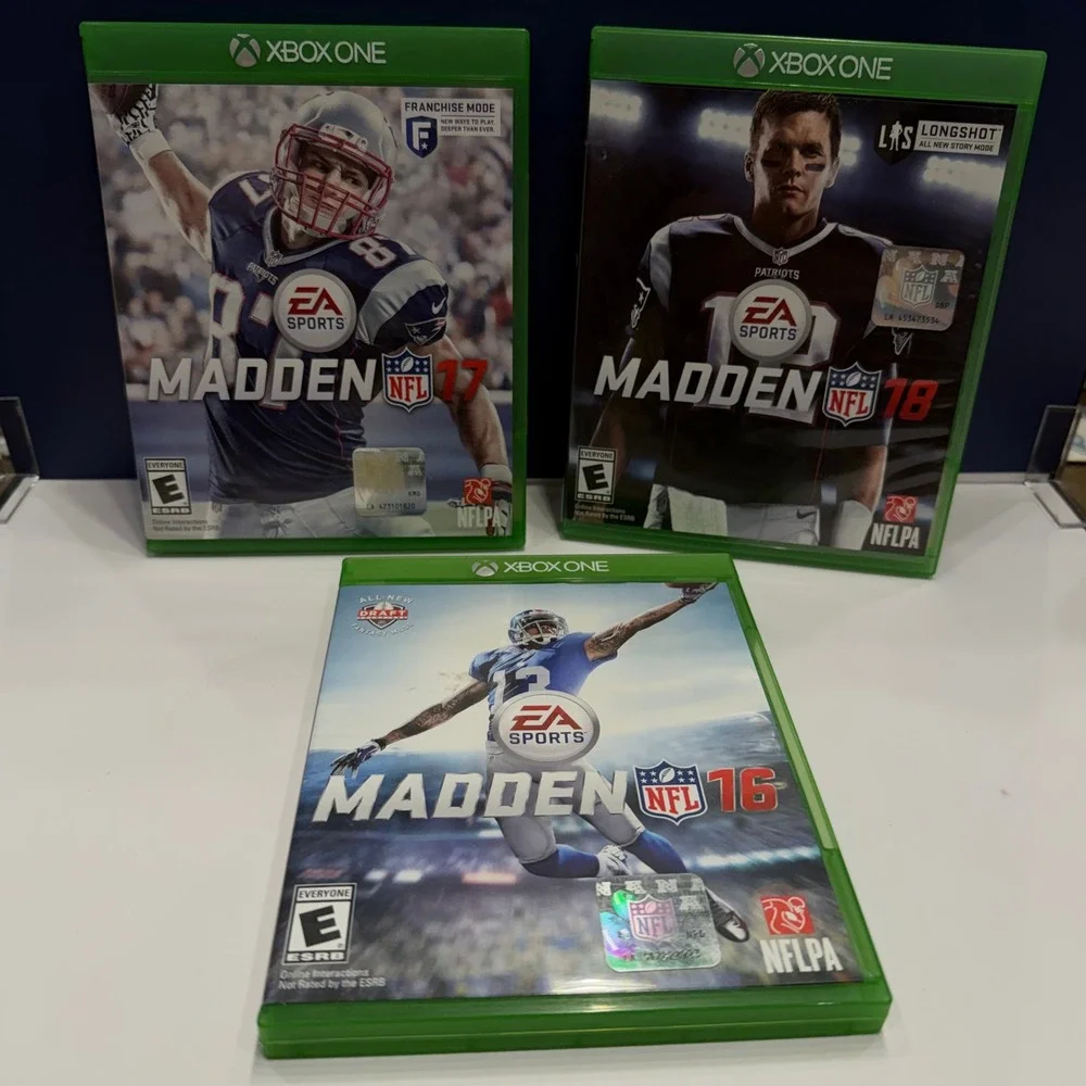 Madden NFL 16 17 18 Xbox One Lot Bundle Complete CIB EA Sports Football Games‎